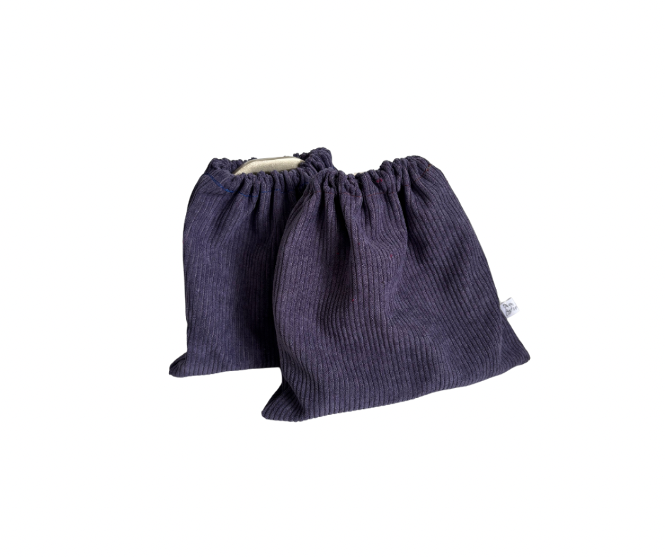 Housse d'étriers | velours cotelé bleu