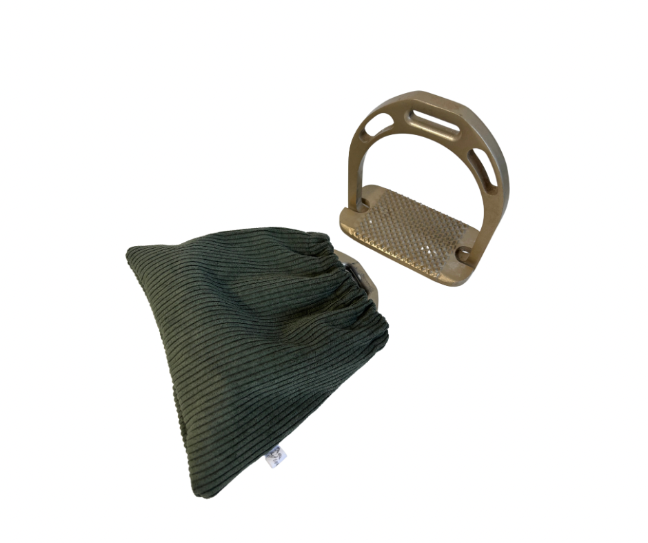 Housse d'étriers | velours cotelé vert