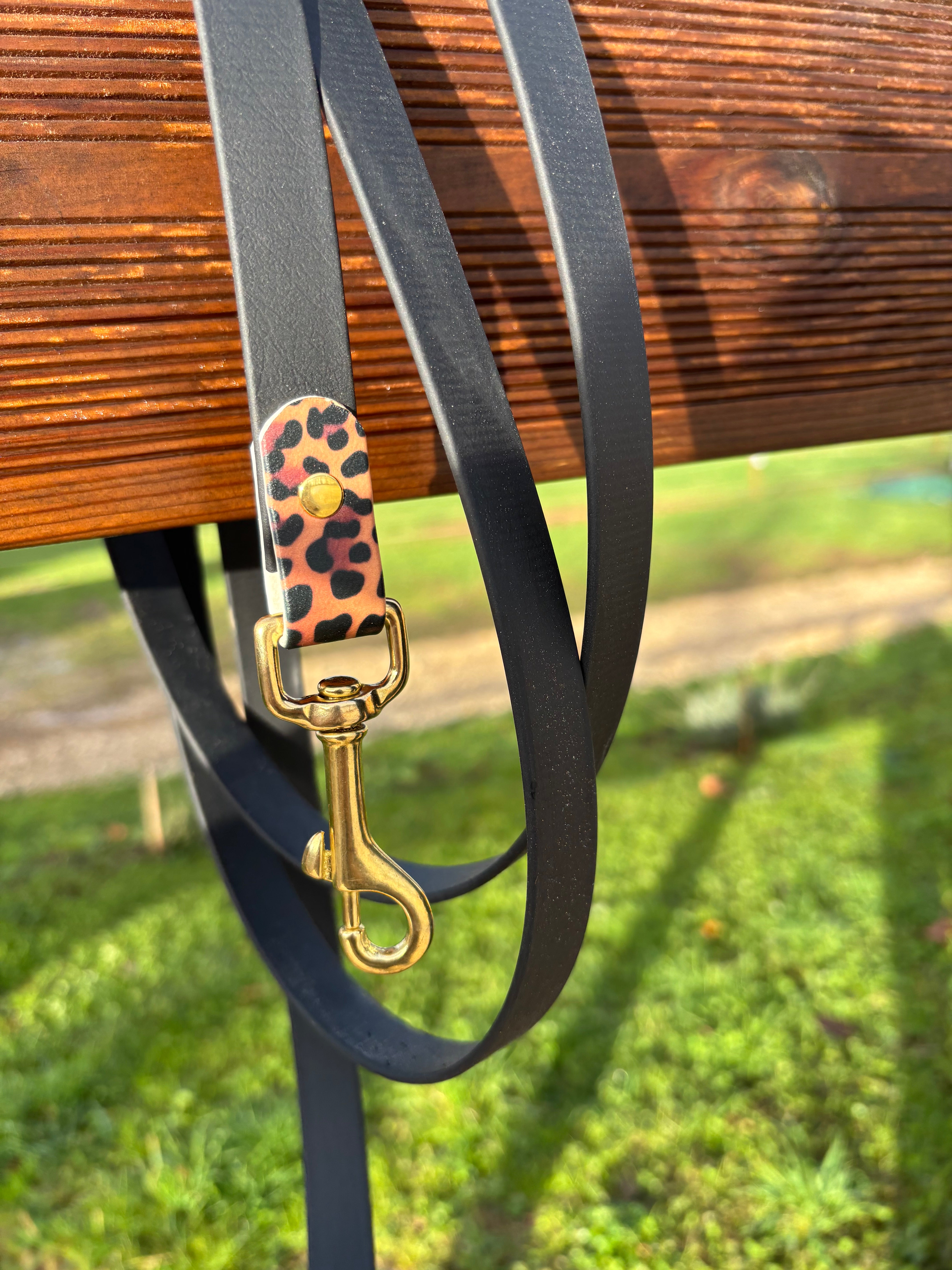 Longe biothane 2M noir léopard