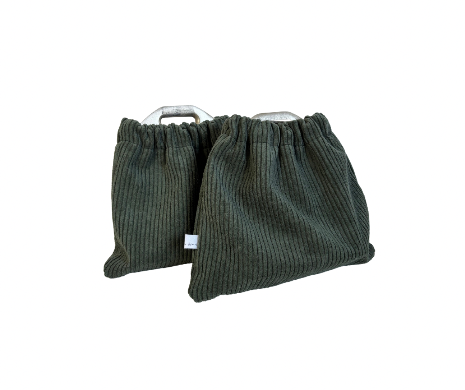 Housse d'étriers | velours cotelé vert