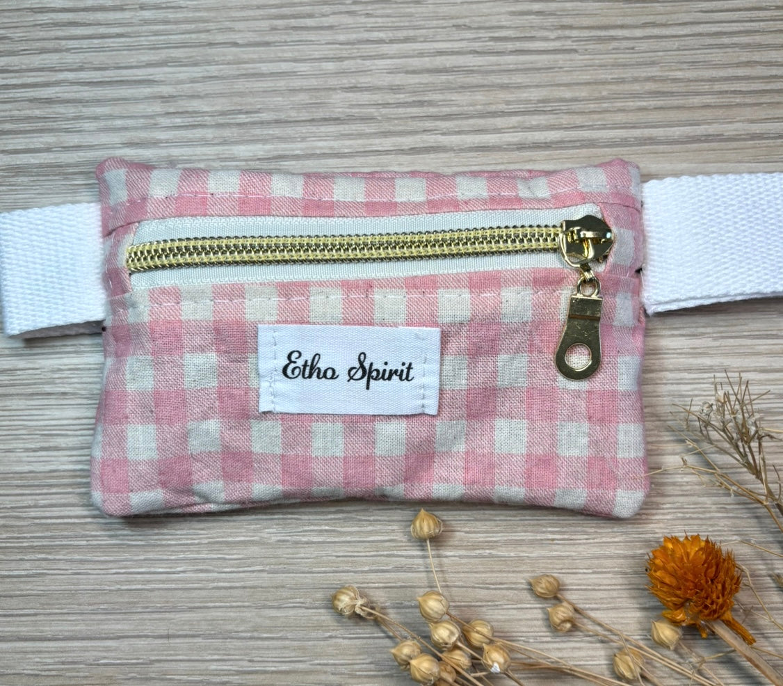 pochette à friandises vichy rose