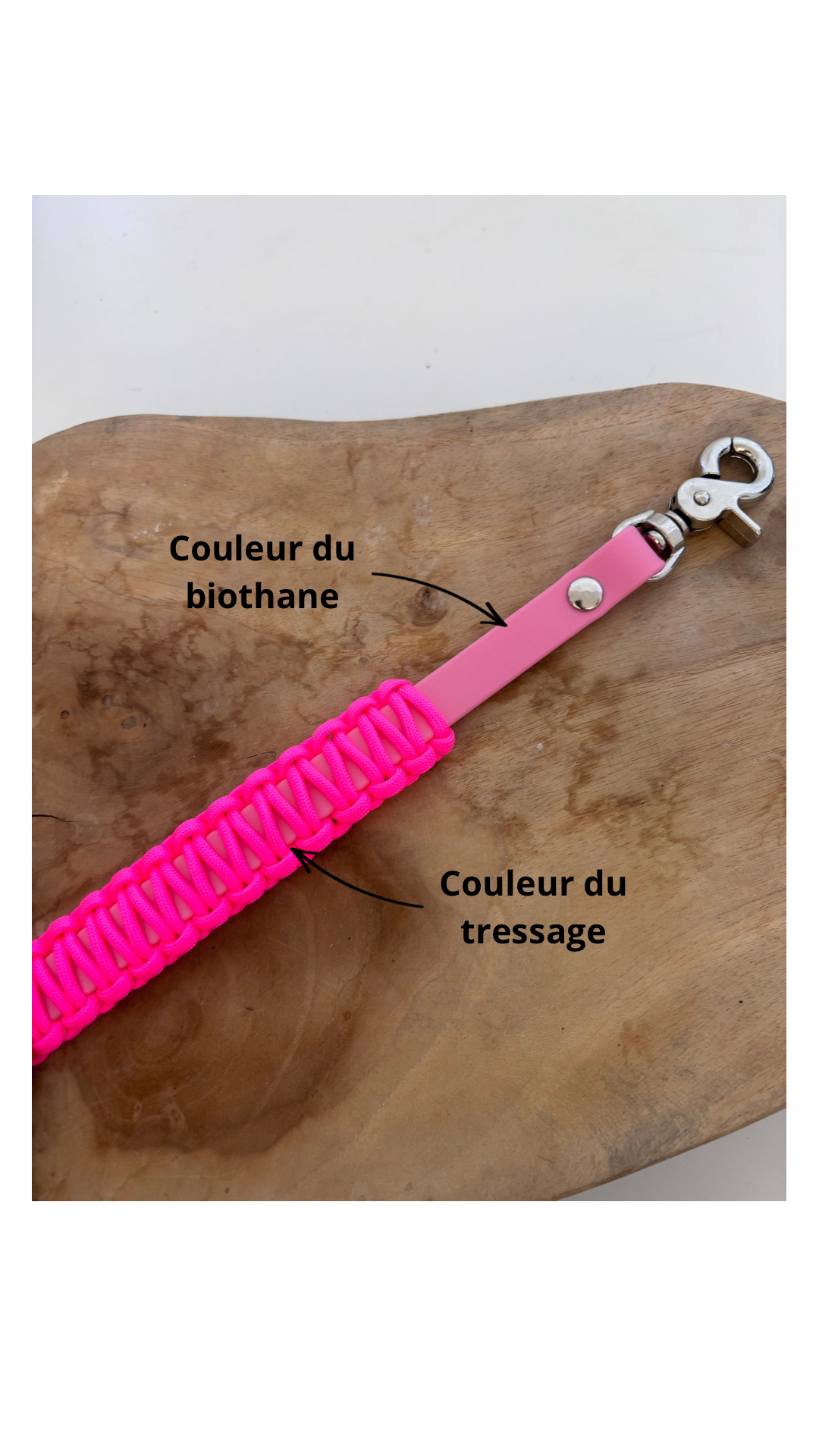 Poignée de selle biothane tressé personnalisable