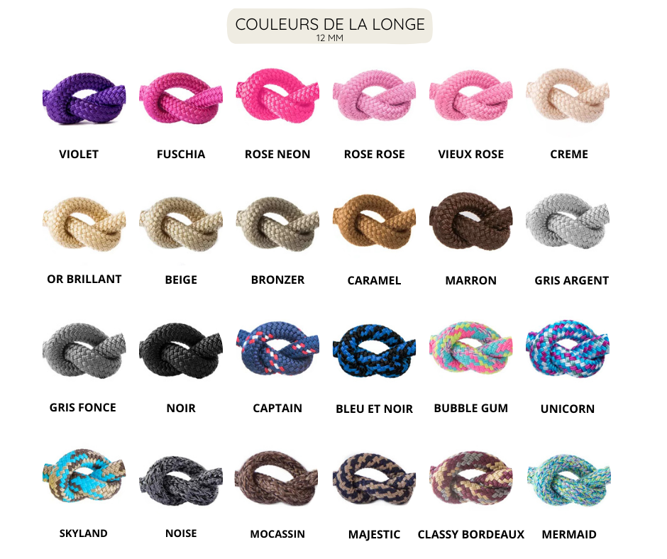 longe personnalisable | 12 MM, avec tressage