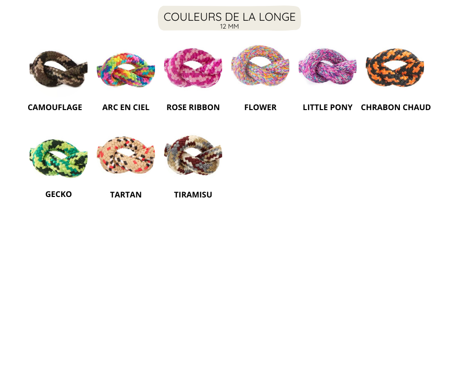 longe personnalisable | 12 MM, avec tressage