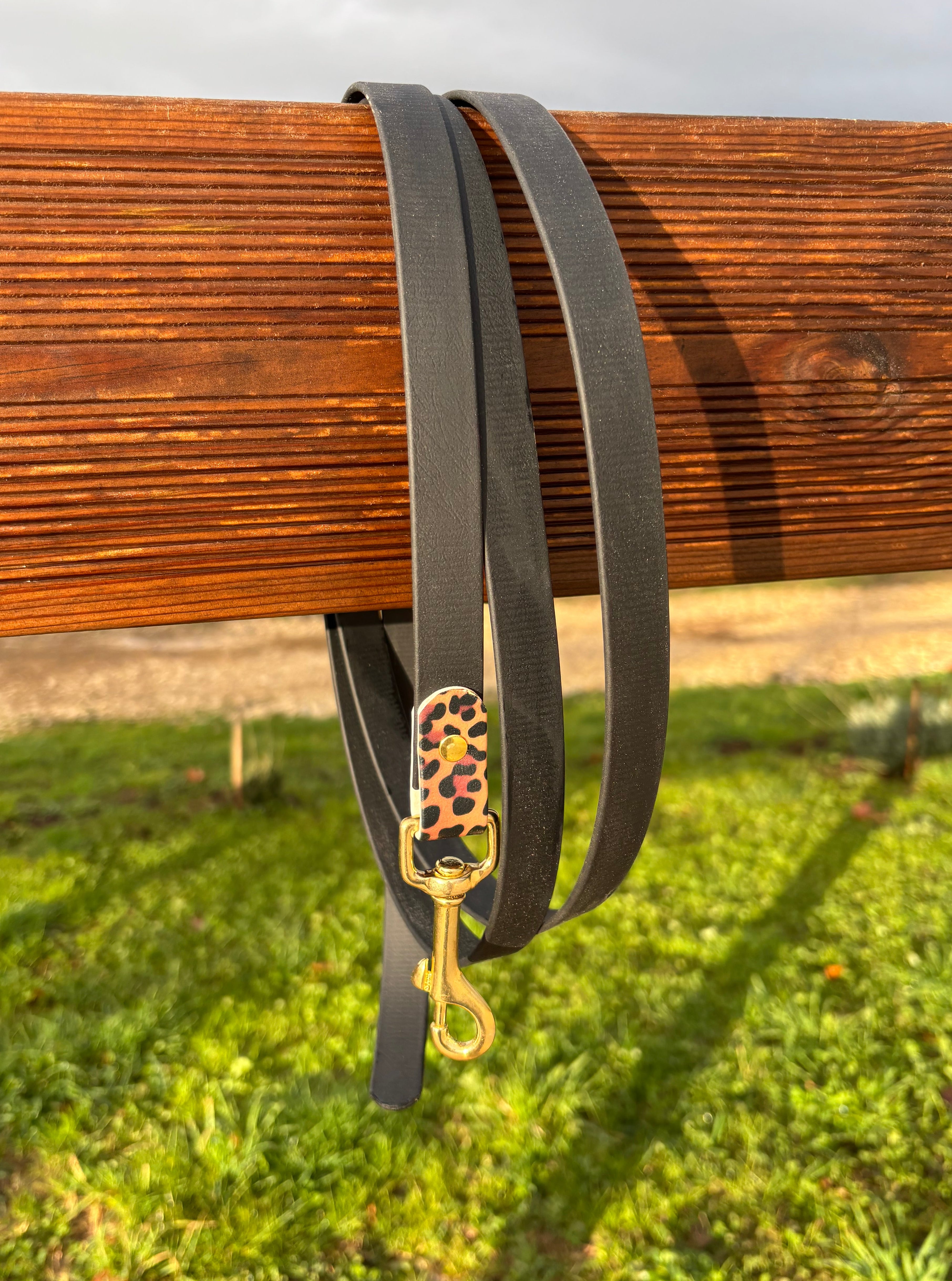 Longe biothane 2M noir léopard