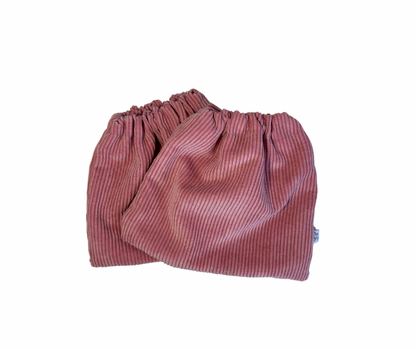 Housse d'étriers | velours cotelé rose