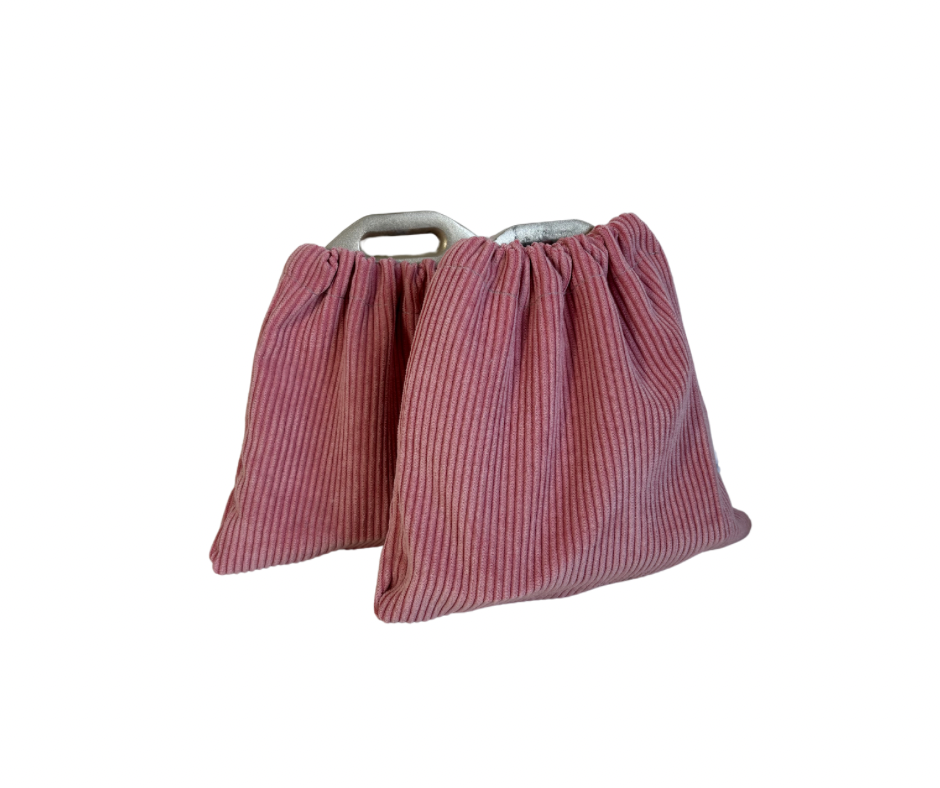 Housse d'étriers | velours cotelé rose