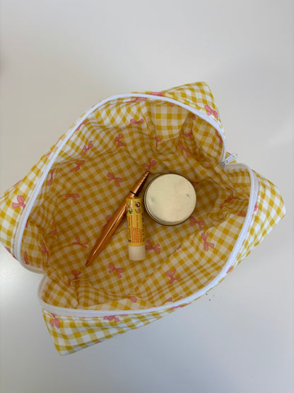 trousse | vichy jaune noeud