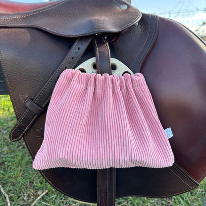 Housse d'étriers | velours cotelé rose